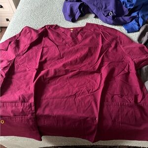 Wine colored scrub top